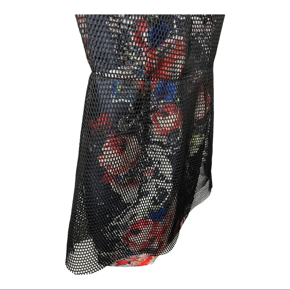 SACHIN AND BABI ROSA BLACK OVERLAY FLORAL SLEEVELESS FIT AND FLARE DRESS - Picture 8 of 15